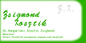 zsigmond kosztik business card